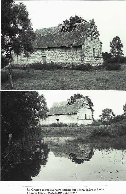 La grange de l'isle en 1977, encore avec sa toiture